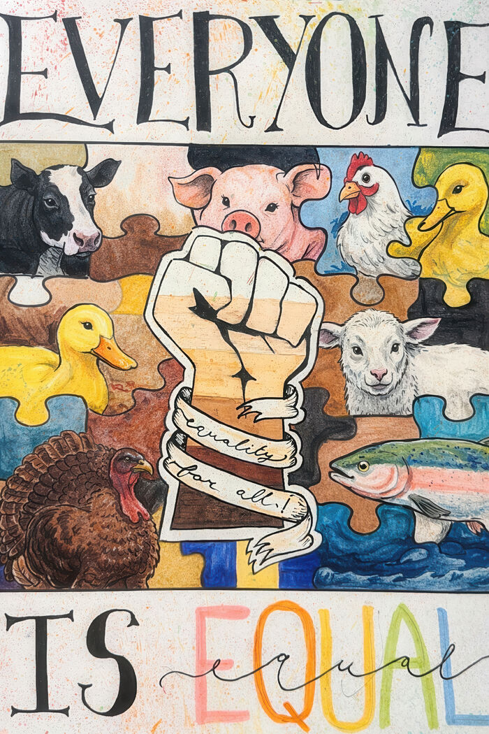 Everyone Is Equal — free vegan poster