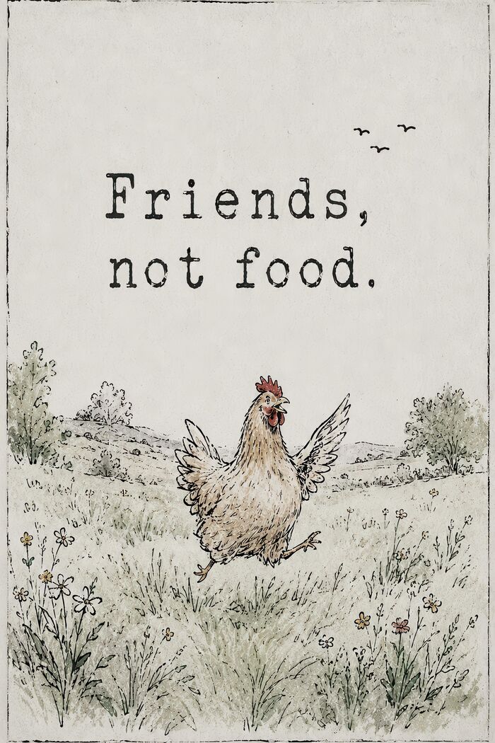 Friends, Not Food — free vegan poster