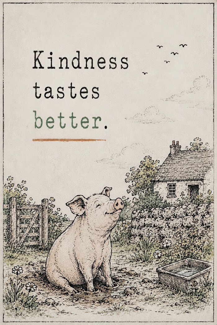 Kindness Tastes Better — free vegan poster