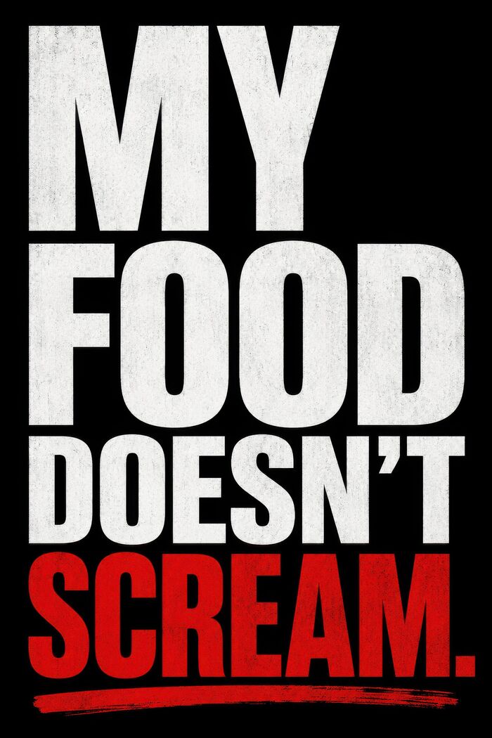 My Food Doesn't Scream — free vegan poster